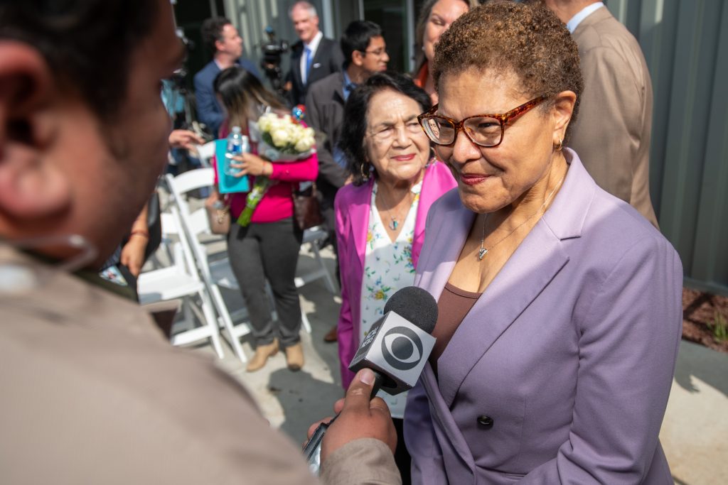 The Mayor discusses the construction of Dolores Huerta Apartments